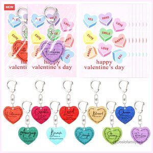 Religious Heart Keychain Set with Bible Verse Cards for Church Party Favors